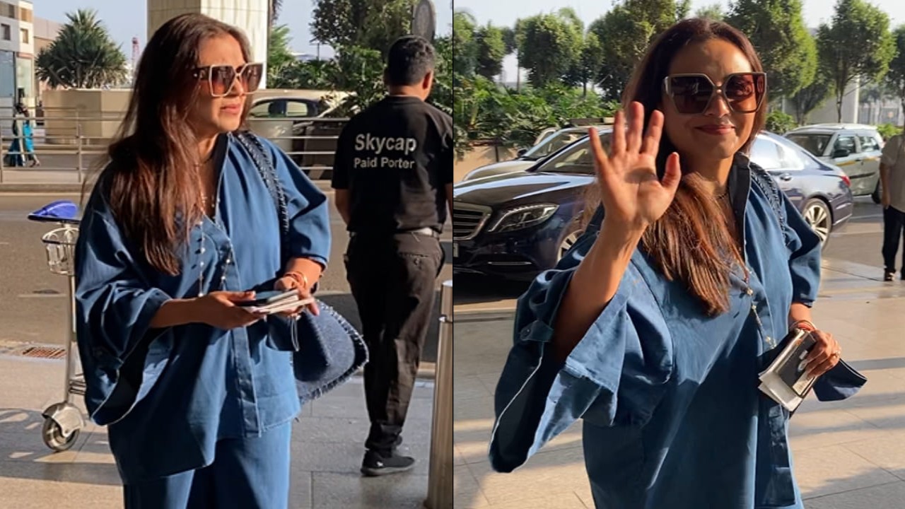 Rani Mukerji confirms blue is the color of the season as she dons all-denim co-ord set for her airport appearance