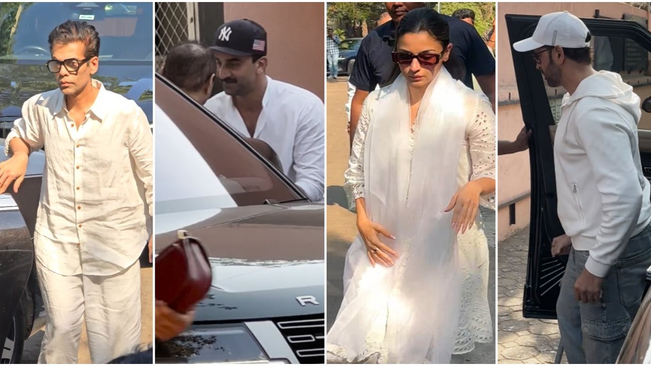 Alia Bhatt-Ranbir Kapoor, Hrithik Roshan, Karan Johar, and more reach cremation ground for last rites of Ayan Mukerji’s father, veteran actor Deb Mukherjee