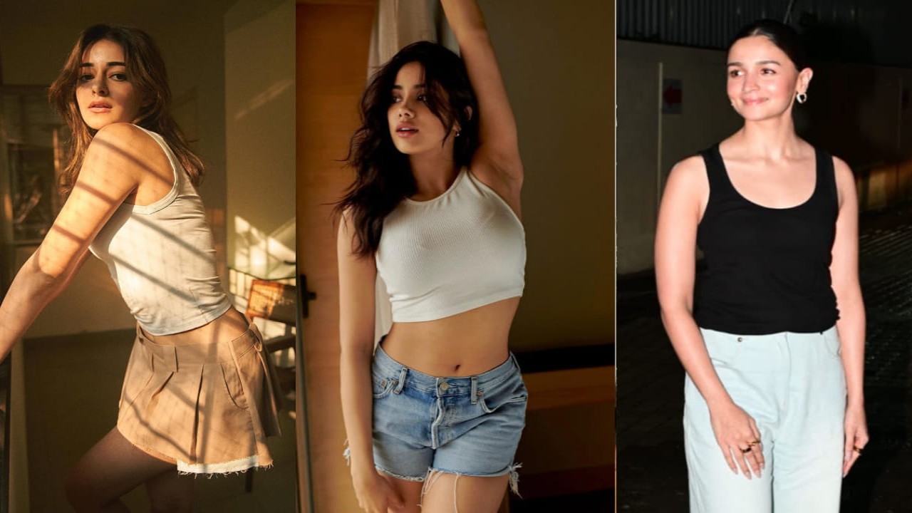 How to style tank tops this summer 2025 ft Ananya Panday, Janhvi Kapoor, and Alia Bhatt 