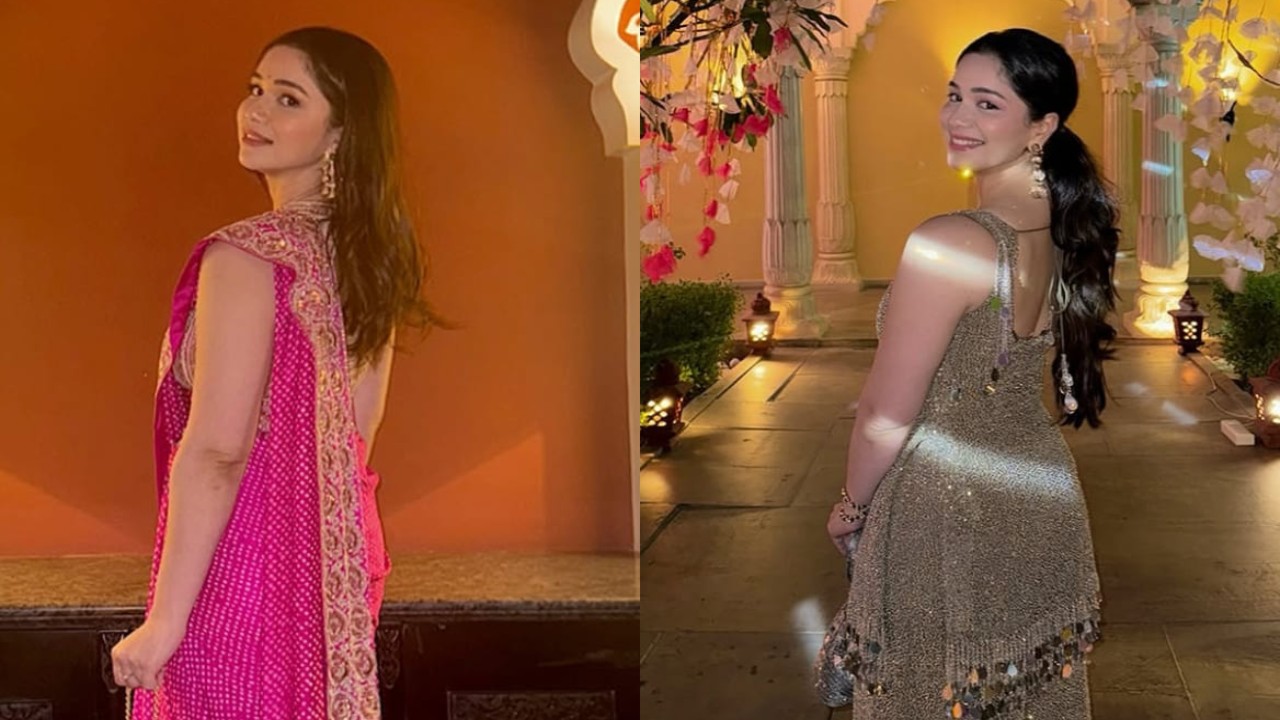 Sara Tendulkar owns wedding fashion in swoon-worthy GULABI saree and ethnic sequin two-piece set