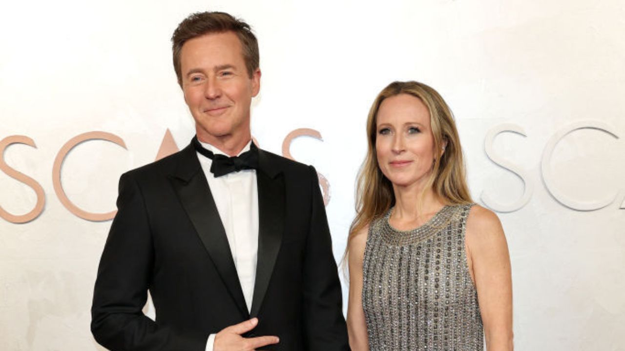 Edward Norton and Shauna Robertson (Getty)