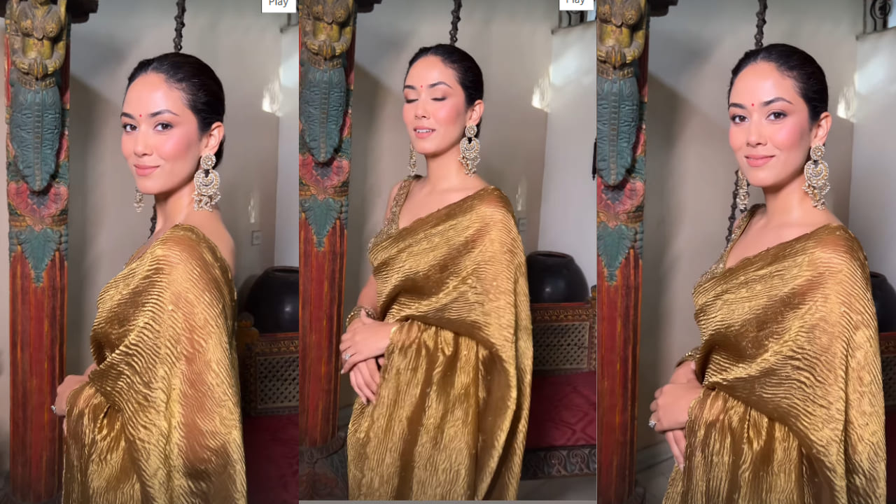 Mira Kapoor keeps redefining saree fashion, this time in a custom golden tissue saree worth Rs 76,500