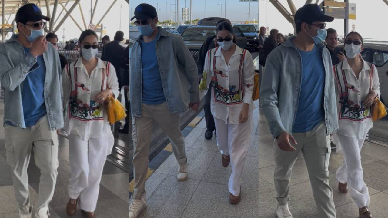 Kiara Advani brings tropical vibes to the airport in a white printed shirt, flaunts her LV Bag worth Rs 1.99 Lakh. PC: Aph images