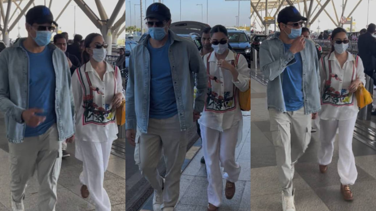 Kiara Advani brings tropical vibes to the airport in a white printed ...