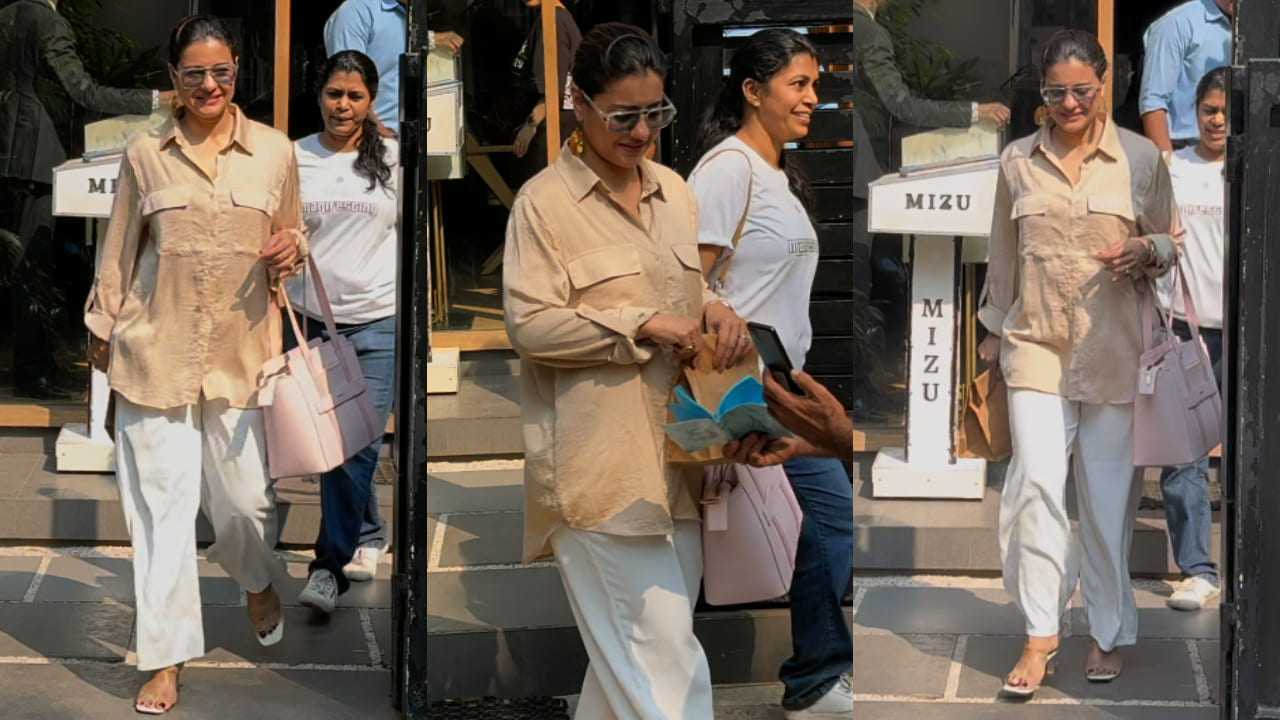 Kajol keeps her Thursday look laid-back in shirt and wide-leg pants with budget-friendly bag  