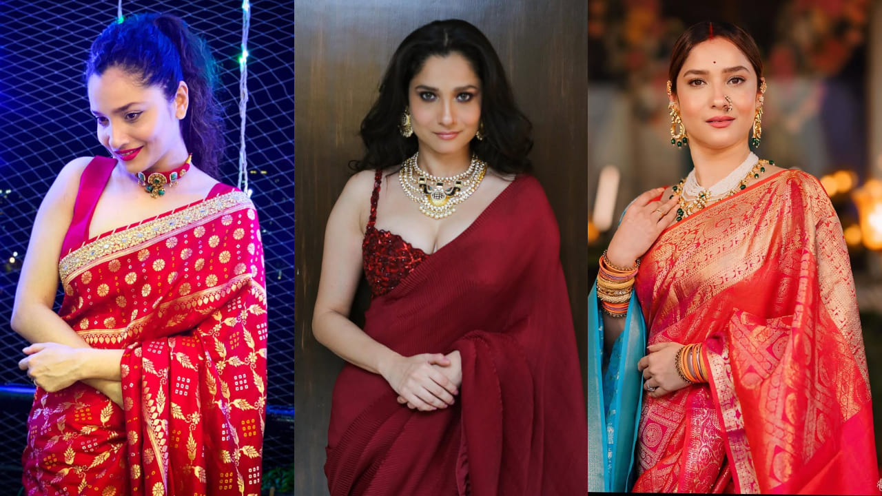 Ankita Lokhande's Holi look in red saree screams 'mohe rang do laal'; check out 3 more times she stunned in six-yard grace. PS: Pinkvilla, Ankita Lokhande IG 