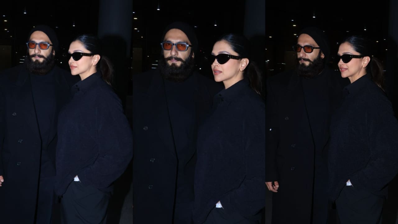 Deepika Padukone and Ranveer Singh go full mysterious with their late-night all-black airport looks