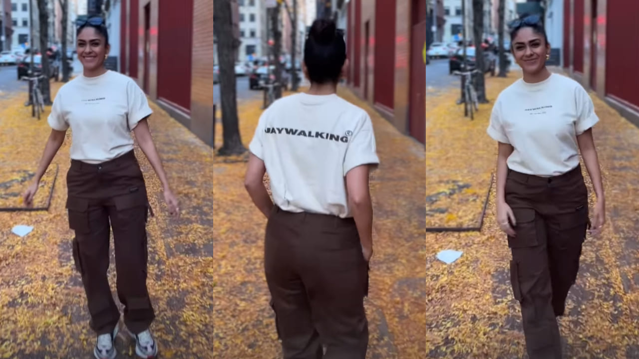 Mrunal Thakur is out there giving ‘Cool Girl Walk’ in the loose t-shirt and brown cargo pants