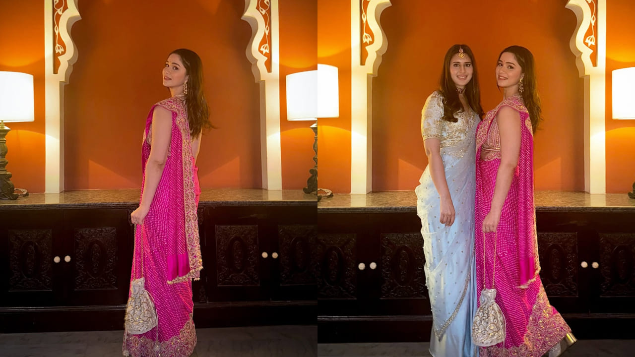 Sara Tendulkar owns wedding fashion in swoon-worthy GULABI saree and ethnic sequin two-piece set