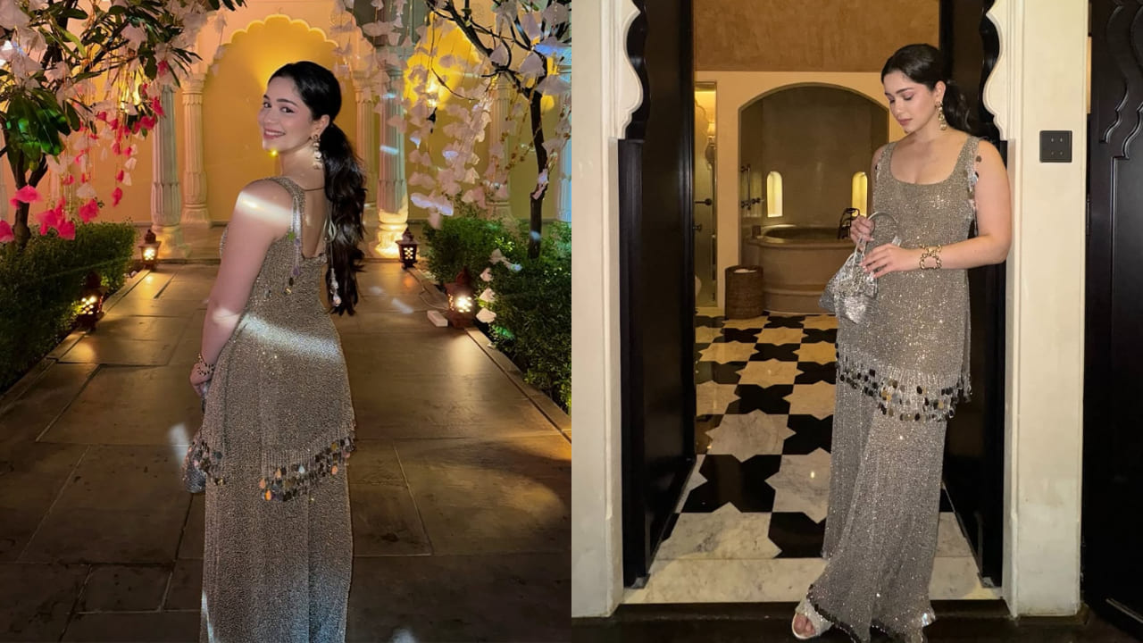 Sara Tendulkar owns wedding fashion in swoon-worthy GULABI saree and ethnic sequin two-piece set