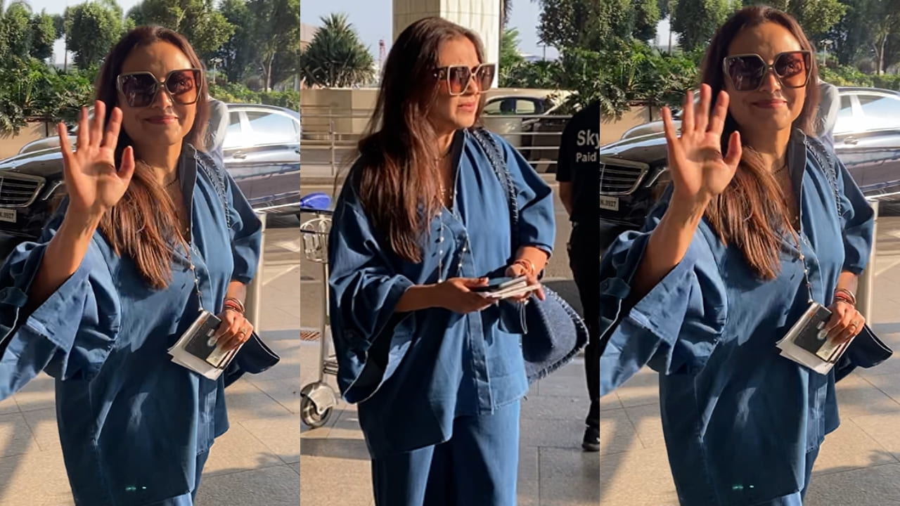 Rani Mukerji confirms blue is the color of the season as she dons all-denim co-ord set for her airport appearance