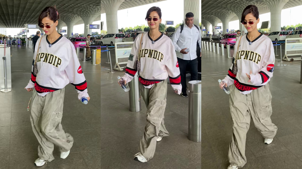 Disha Patani’s latest airport look SCREAMS women can do men's fashion BETTER as she wears Rs 9,200 jersey. PS: APH Images