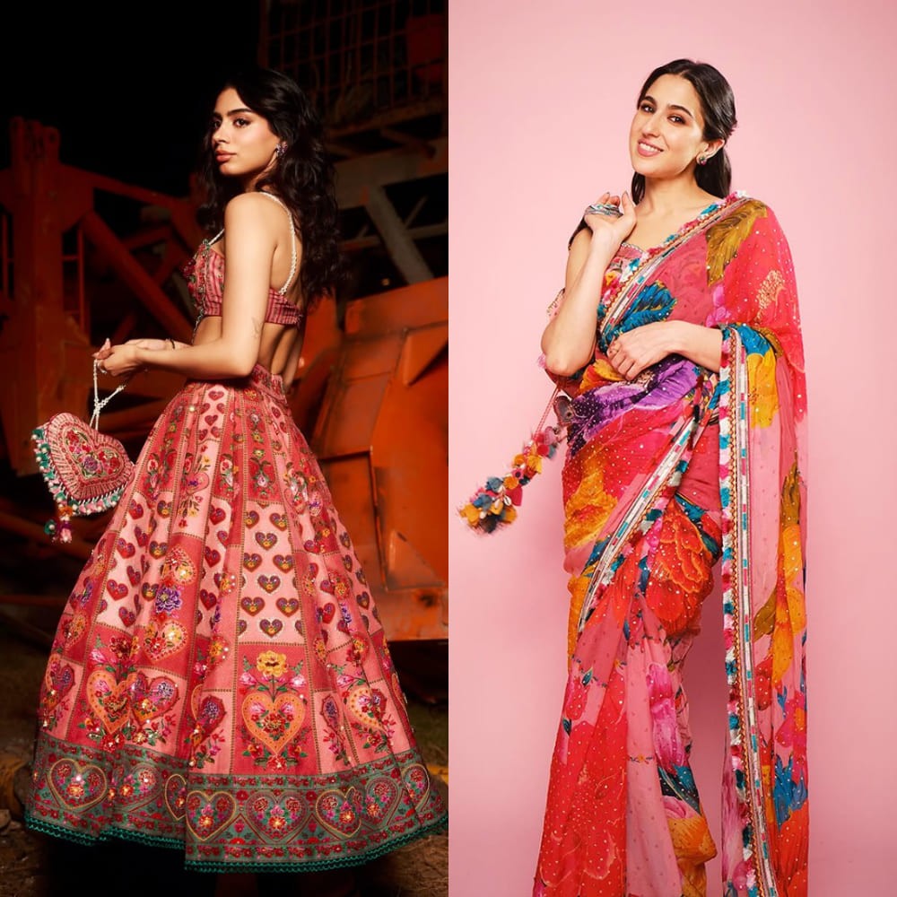 2 heart-shaped blouse designs to copy from Bollywood divas Sara Ali Khan and Khushi Kapoor