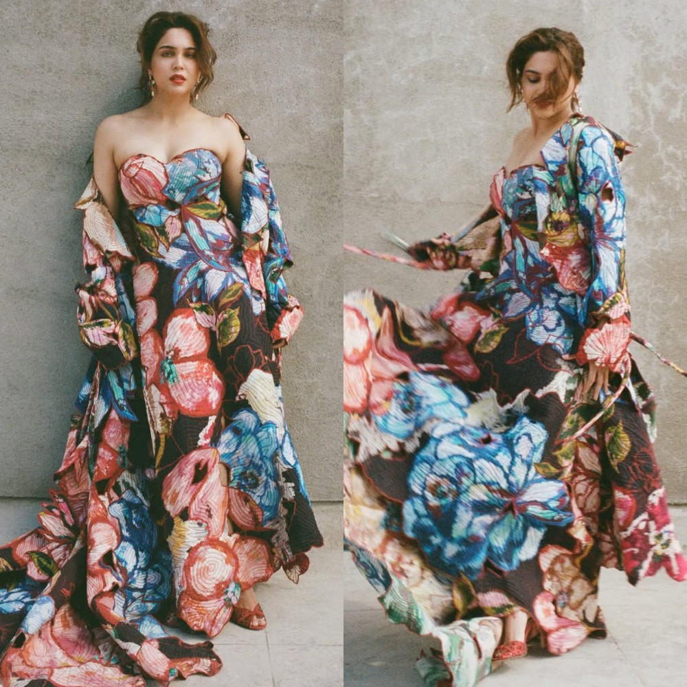 Sharvari is the Cheri-Cheri lady in floral gown and matching coat worth Rs 79,000 