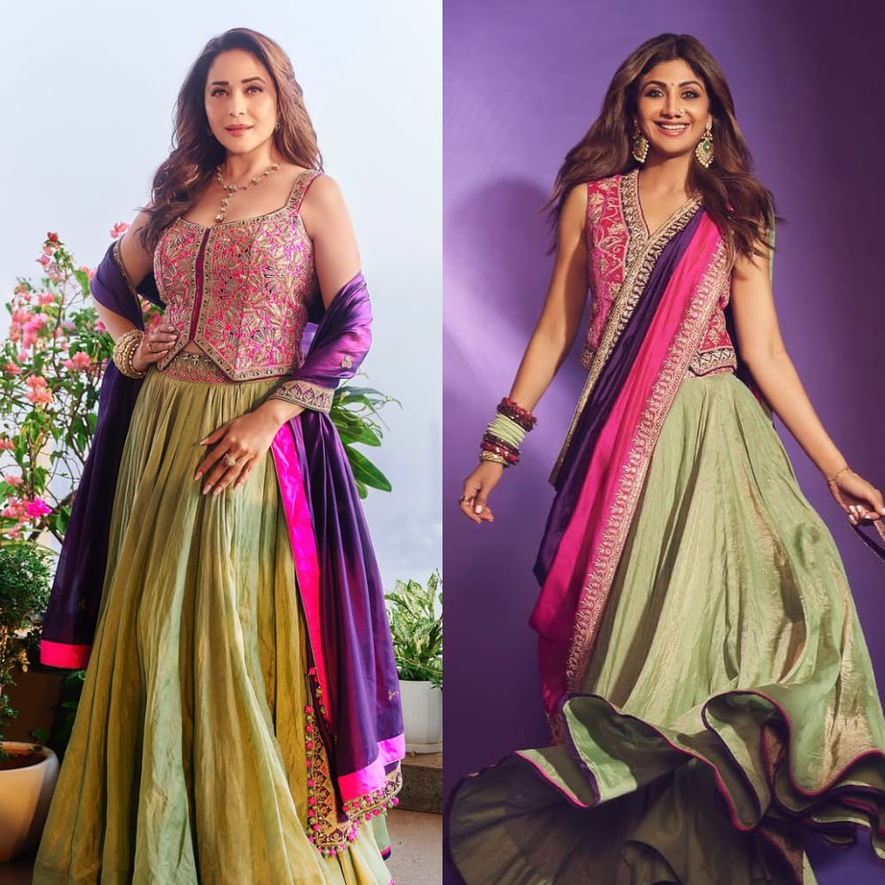 Madhuri Dixit vs Shilpa Shetty Kundra fashion face-off: Who wore Rs 95,000 Punit Balana lehenga better?