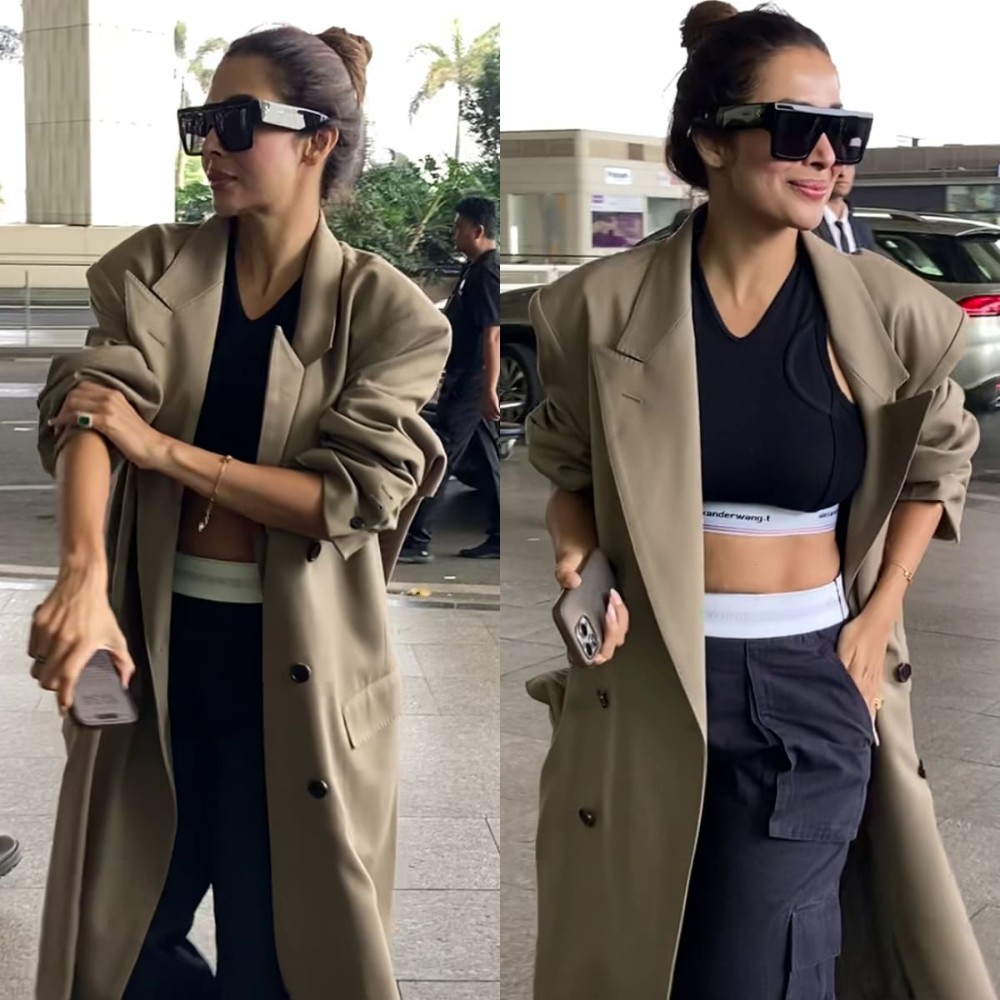 Malaika Arora elevates her athleisure airport look with a trench coat and Celine sunglasses 