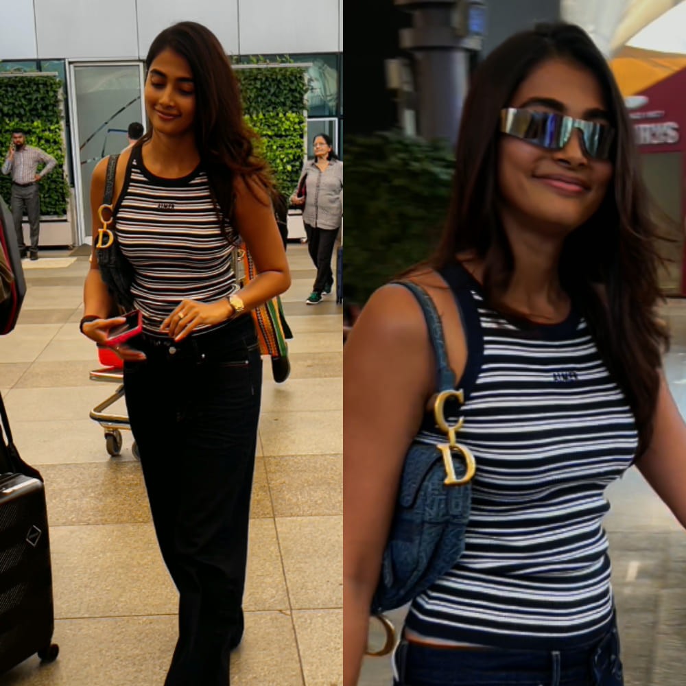 Pooja Hegde flaunts Rs 3, 80,000 arm candy at the airport, styles it with tank top and black jeans