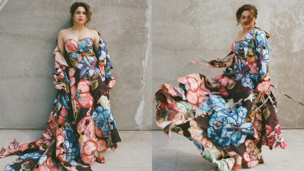 Sharvari is the Cheri-Cheri lady in floral gown and matching coat worth Rs 79,000 