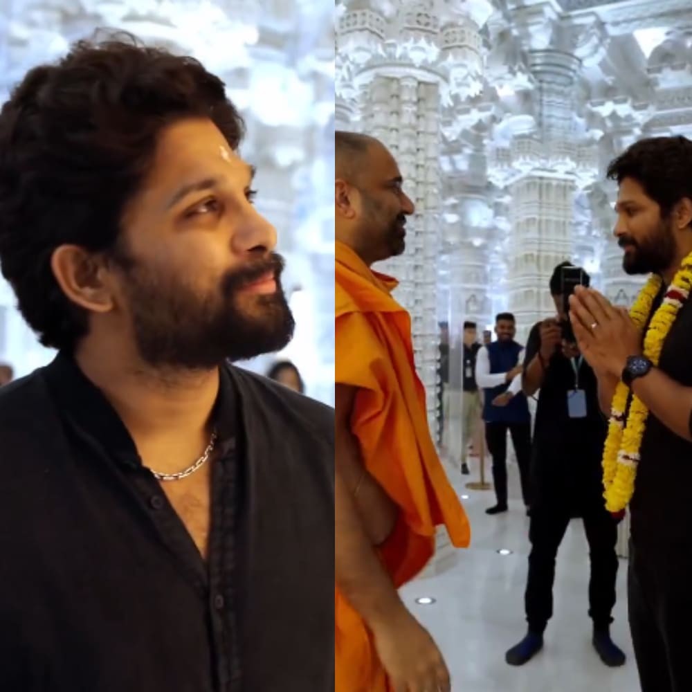 Allu Arjun makes a spiritual stop at BAPS Hindu Mandir in Abu Dhabi and offers prayers, WATCH viral video