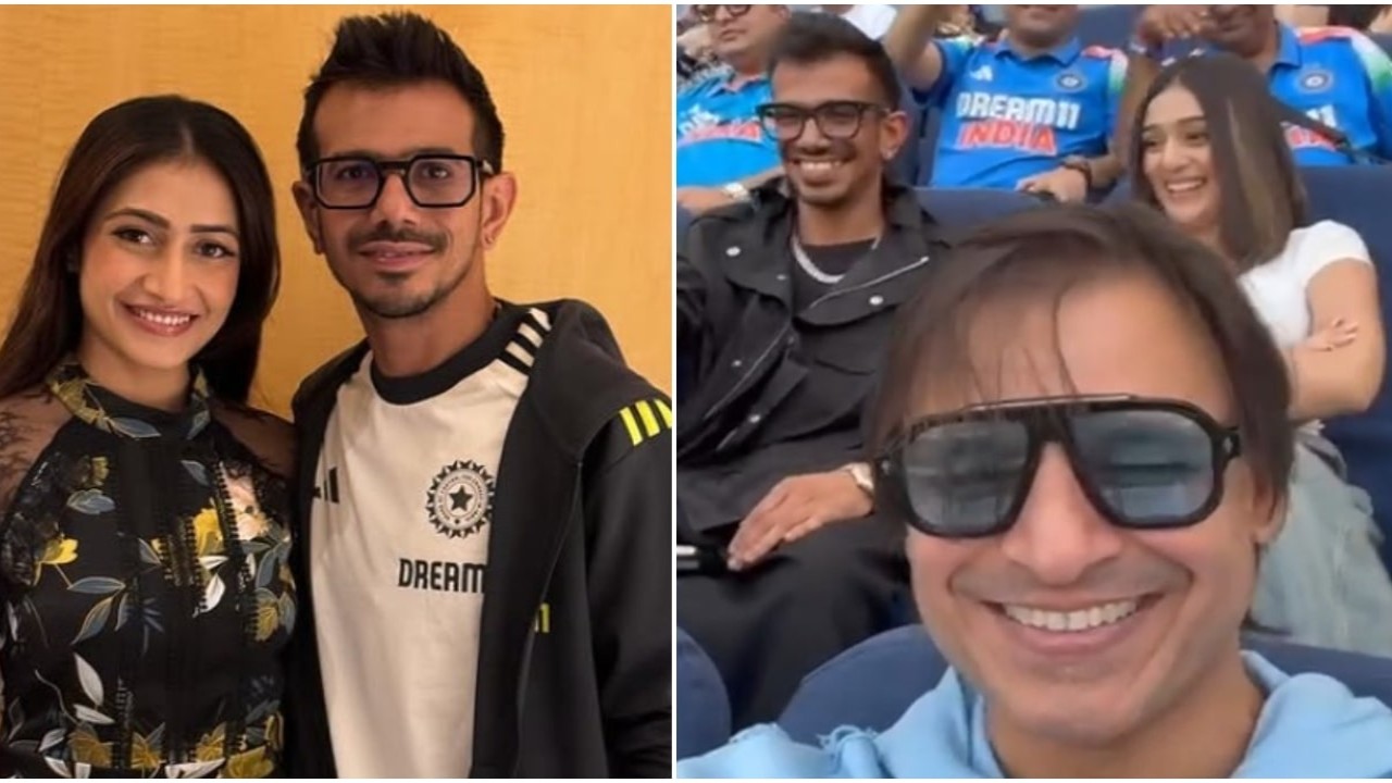 Yuzvendra Chahal enjoys Champions Trophy 2025 Final with RJ Mahvash, Vivek Oberoi