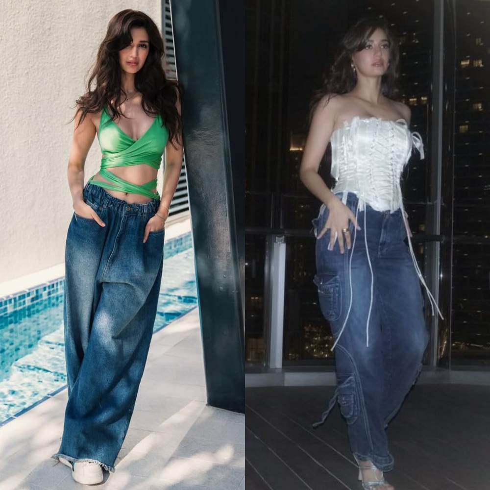 Disha Patani’s top 5 baggy jeans and petite top combos are the perfect cool-girl summer staple