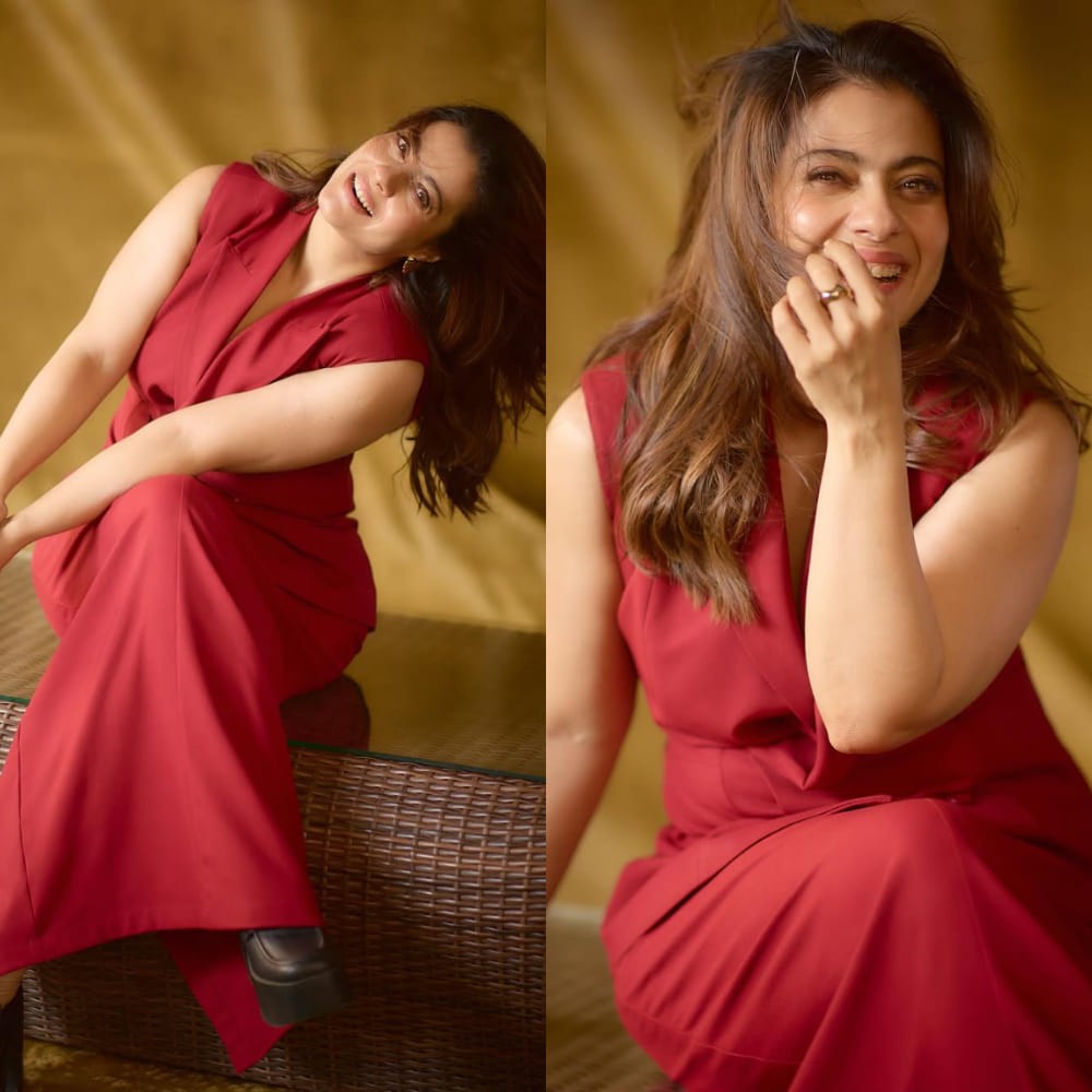 ‘Rang De Tu Mohe Gerua’—Kajol’s red maxi dress look with black loafers is pure magic