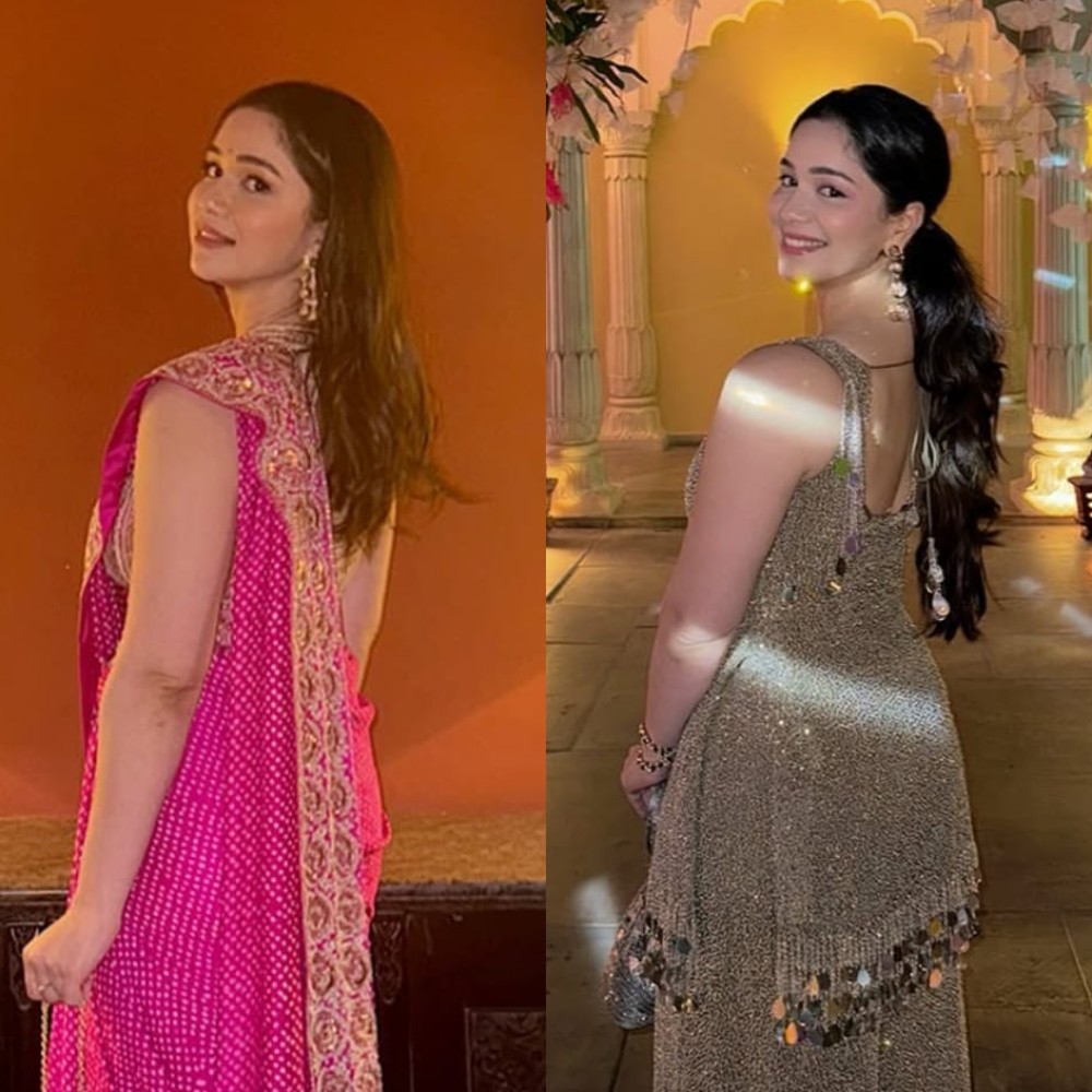 Sara Tendulkar owns wedding fashion in swoon-worthy GULABI saree and ethnic sequin two-piece set