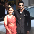 Alia Bhatt stuns in basic saree with embroidered elements, which looks minimal and elegant as she poses at airport with Ranbir