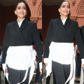 Sonam Kapoor styling cropped blazer with quirky shirt might look confusing but it means serious business but with side of sass