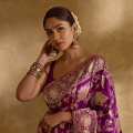 Mrunal Thakur channels her iconic roles from Sita Ramam and Hi Nanna in stunning Banarasi silk saree