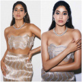 Janhvi Kapoor is all that shimmers and shines in a glittery gold stucco co-ord with Bulgari earrings worth Rs 42,16,000