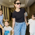 WATCH: Kareena Kapoor, Taimur and Jeh attend Neha Dhupia-Angad Bedi's son Guriq's birthday bash; Karan Johar's kids Yash, Roohi also join