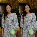 Mira Kapoor’s fashion moment in floral two-piece lace set with green bow-detail handbag deserves a place in your closet