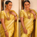 Rani Mukerji’s yellow Kanjeevaram saree paired with temple jewelry will instantly get you into the festive spirit