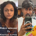 Singer Suchitra issues public apology to ex-husband and actor-comedian Karthik Kumar after leveling serious allegations against him