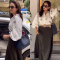 Mira Rajput gives luxe twist to casual dressing in floral shirt and skirt with high-end Louis Vuitton bag