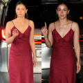 Alia Bhatt’s red slip dress with a rosette detail for Christmas lunch is the perfect blend of Merry and minimal 