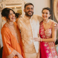 Priyanka Chopra sprinkles her desi magic in orange and golden suit at her brother’s Hastakshar ceremony 