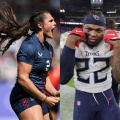  Ravens’ Derrick Henry Reacts to USA Rugby Star Ilona Maher’s Viral Stiff Arm in 2024 Paris Olympics 