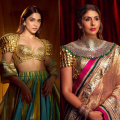 Fashion face-off: Sharvari vs Shweta Bachchan, who wore the golden rani looking Abu Jani Sandeep Khosla blouse better?