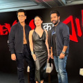 PHOTOS: RRR co-star Alia Bhatt and Karan Johar join Jr NTR for Devara promotions 