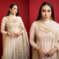 Karisma Kapoor ‘dil le gayi’ with her royal look in ivory anarkali and ₹7k juttis for Aadar Jain’s haldi ceremony