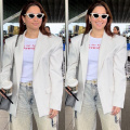 Tamannaah Bhatia in  crisp white blazer and denim cargo pants breaks all fashion rules in best way possible