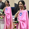 Neena Gupta keeps it elegant in pink saree and halter-neck blouse for her appearance at 70th National Film Awards