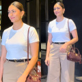 Mrunal Thakur’s classic white tee, chino pants look is on point, but her Miu Miu bag worth Rs 3 lakh is a total scene-stealer 