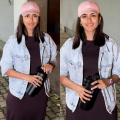 Mrunal Thakur wears a purple bodycon dress with a denim jacket and is the ultimate recipe for cool vibes