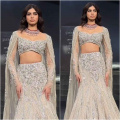 India Couture Week 2024: Khushi Kapoor turns showstopper in shimmery embroidered lehenga with sheer cape
