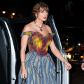 Taylor Swift in Vivienne Westwood’s psychedelic corset dress turns casual dinner into a full-on runway show 