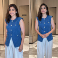 Who says workwear can’t be fabulous? Look at Anushka Sharma in denim vest worth Rs 43,080 and wide leg pants