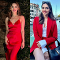 Manushi Chhillar slays in not one, but two stunning red ensembles, doubling the glamour 